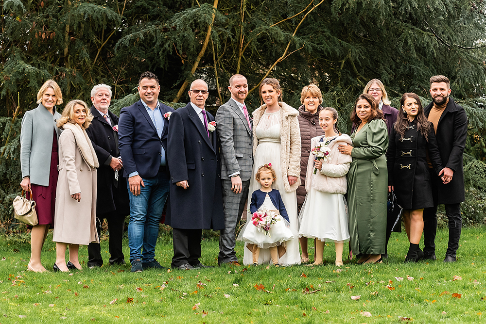 Group shot at Bromley Civic Centre by Bromley Wedding photographer 
