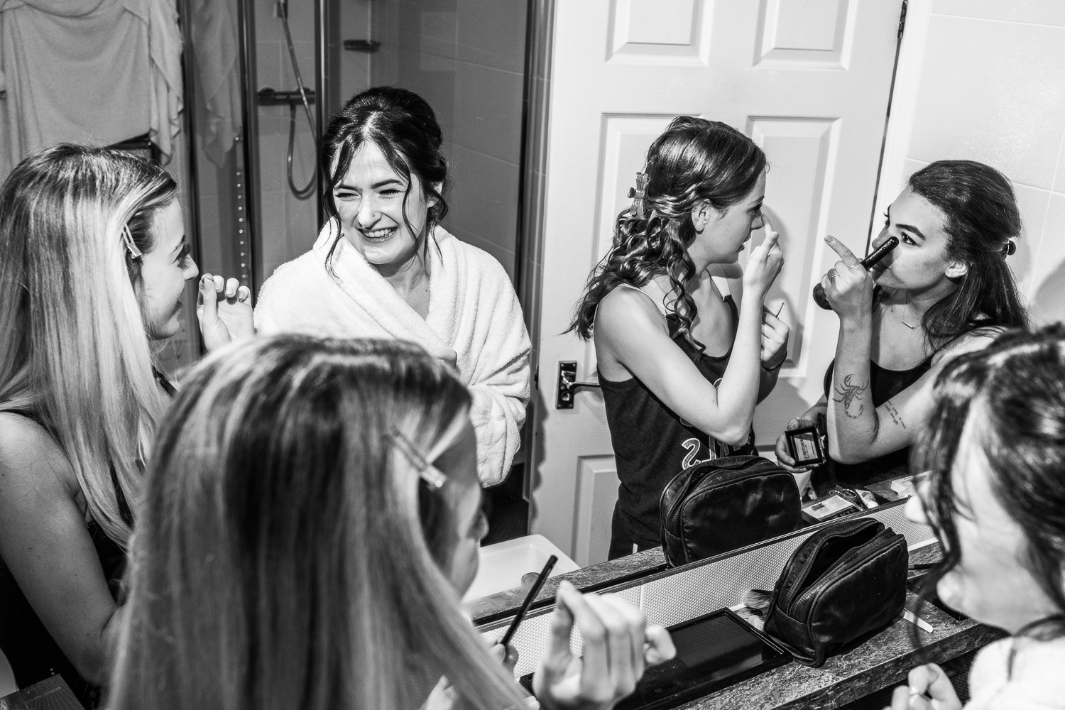 Brides getting ready at the Bromley Court Hotel example of Bromley wedding photography