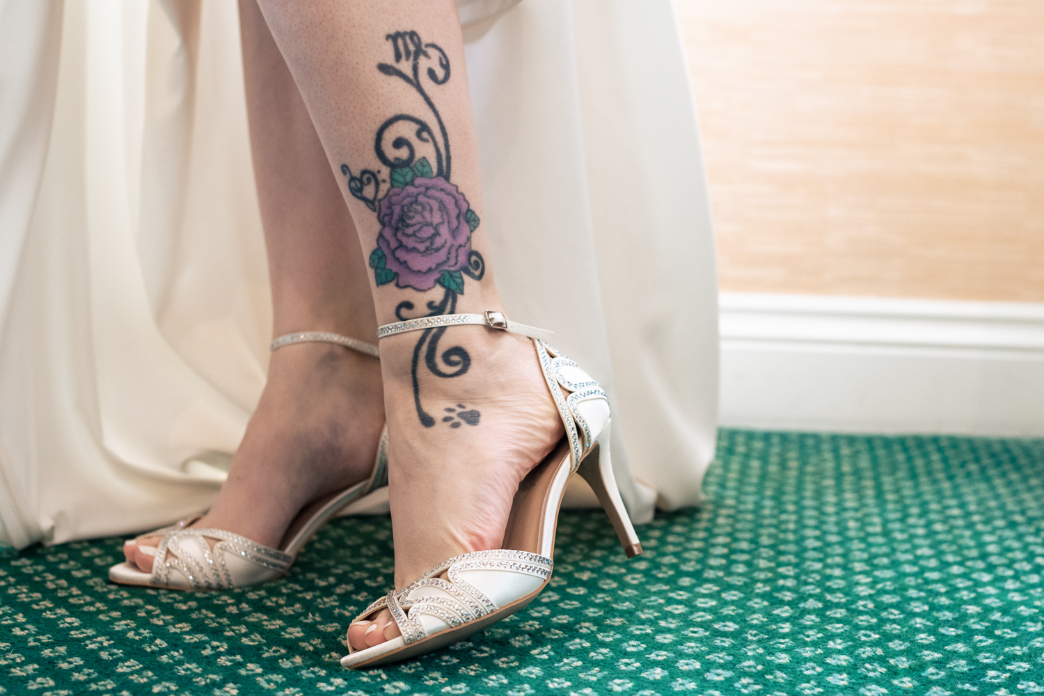 Bromley Wedding Photography portrait of bride shoes 