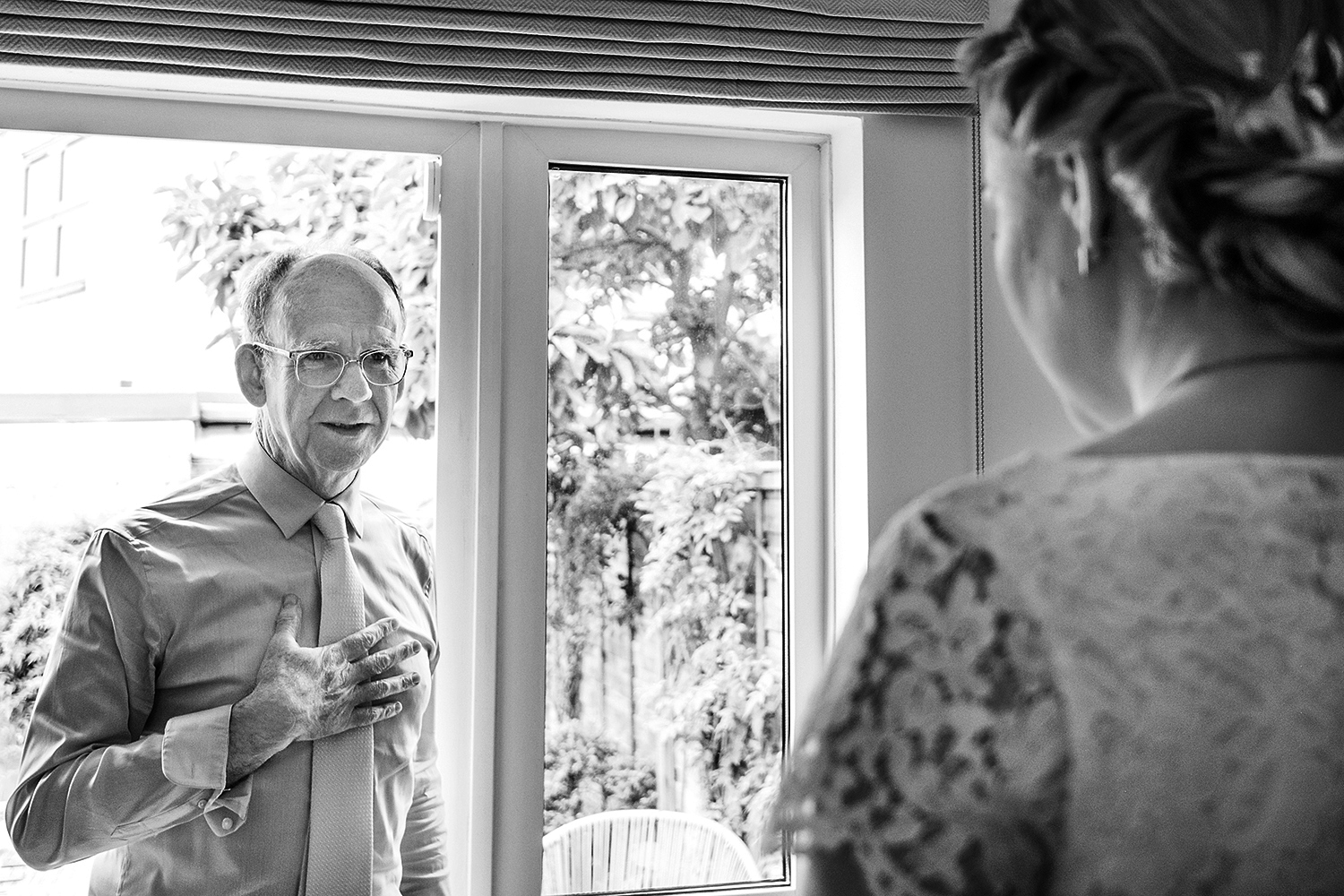 Bride and her father in Dulwich before the ceremony by South London Wedding photographer