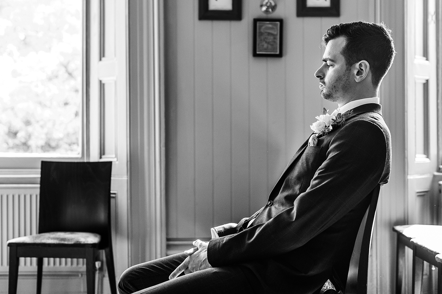 Groom waiting for the bride at The Rosendale in Dulwich
