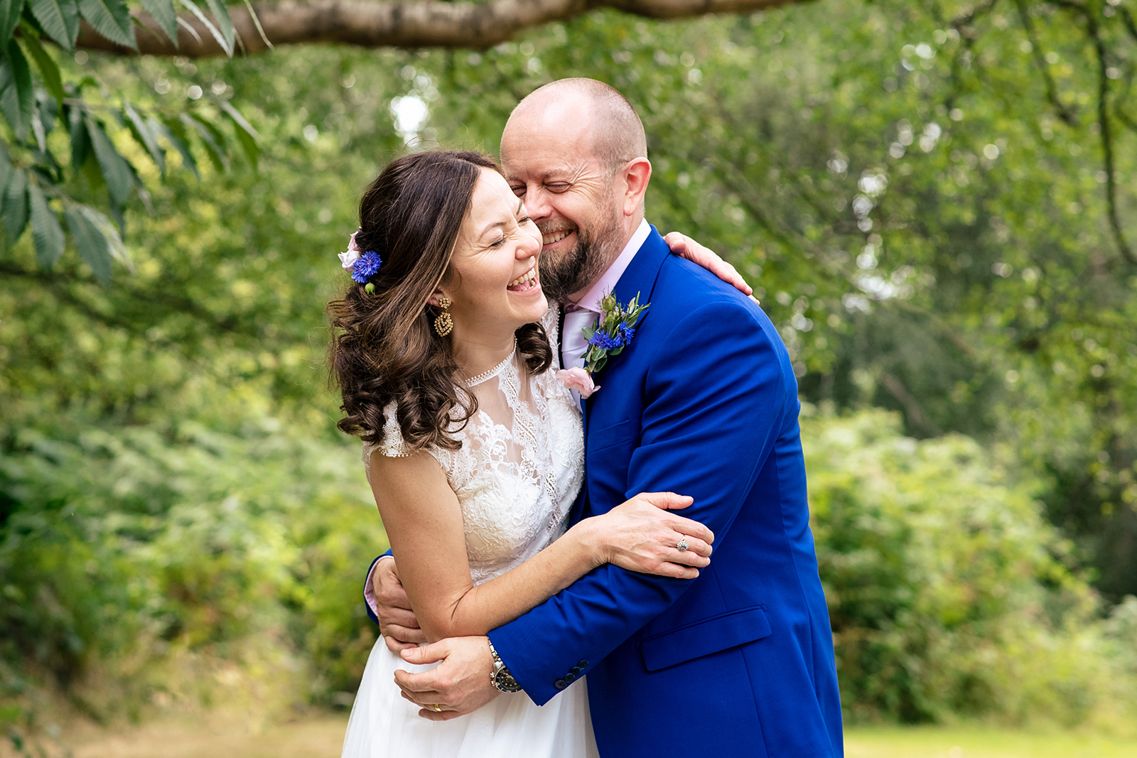 Natural couple portrait during wedding in Kent
