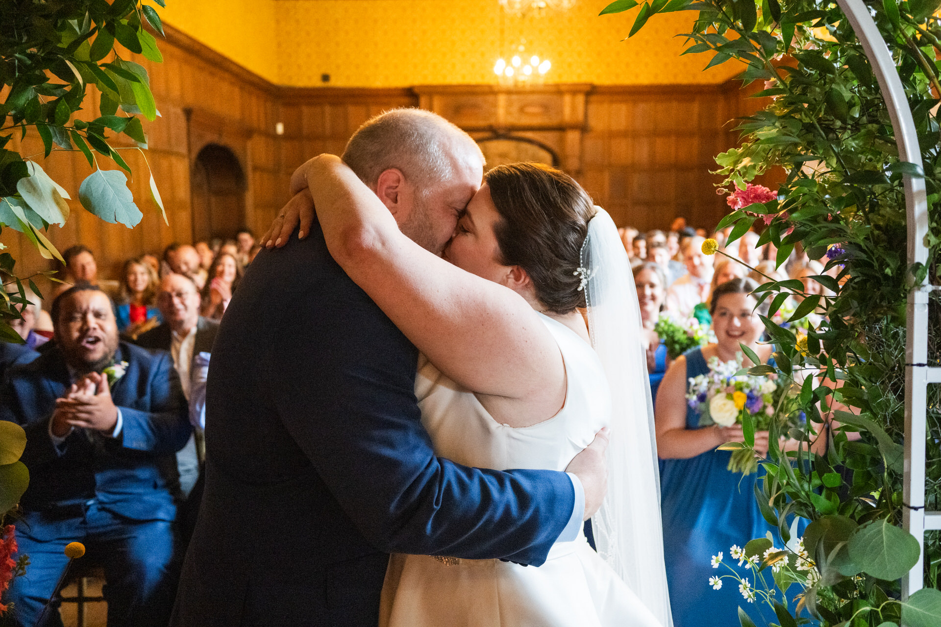 First Kiss during ceremony at Kingswood Arts